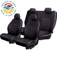 Чехлы Экокожа Турин Ромб на Nissan Sentra 7 (B17) 2012-2017 г.в.